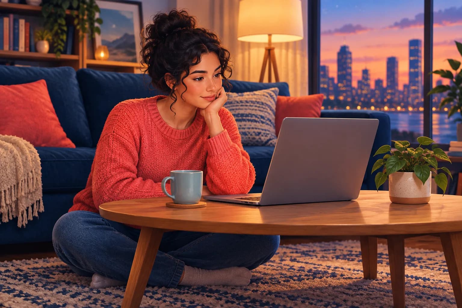 Viewer at home weighing feed-to-email tools against a dedicated YouTube upload alert service on a laptop