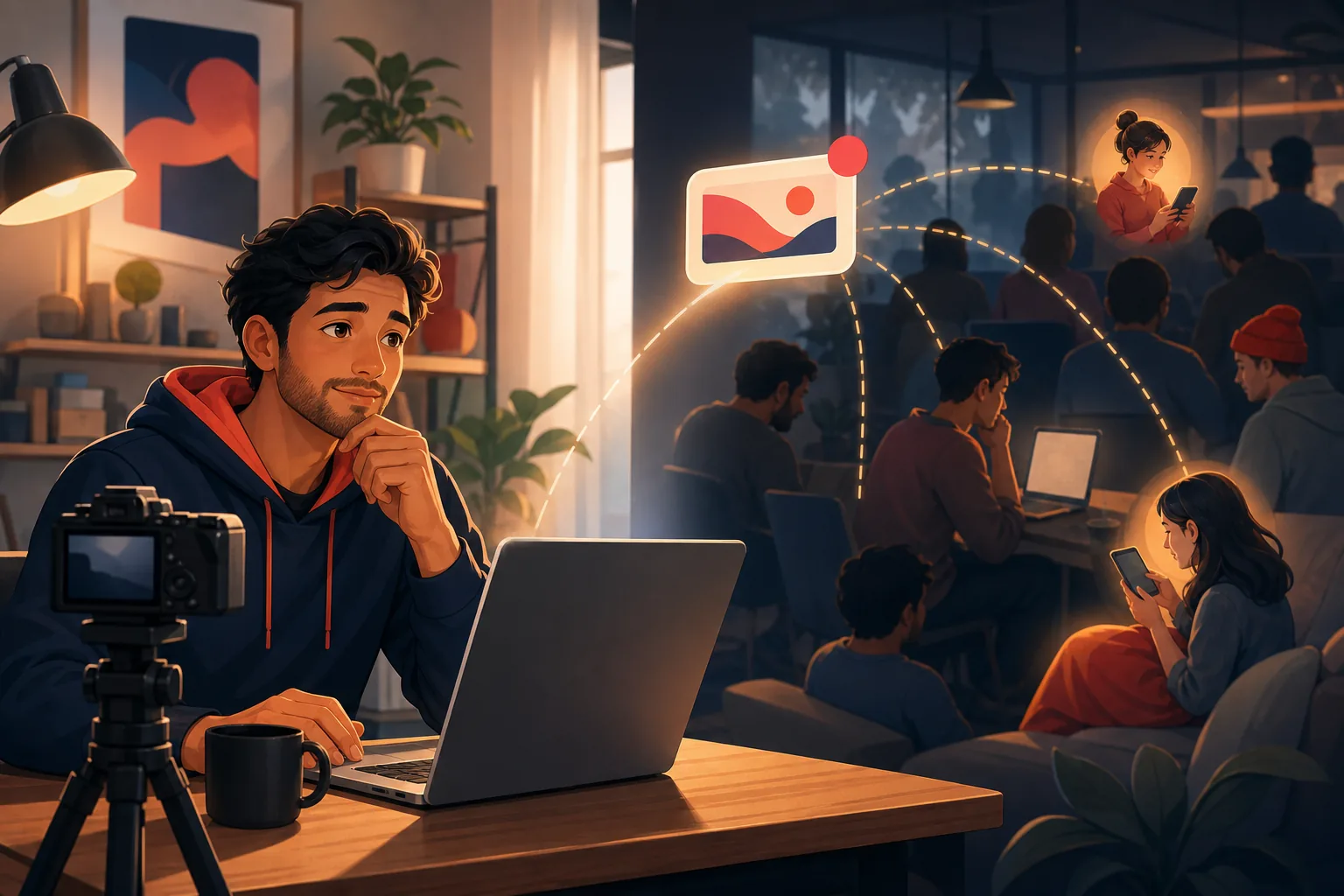 A creator posting an update while only a small handful of his many fans actually see it